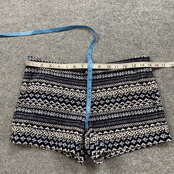 Joie Shorts Womens 2 Navy White Merci Aztec Ethic Jacquard Zip Front Pockets - Picture 5 of 11
